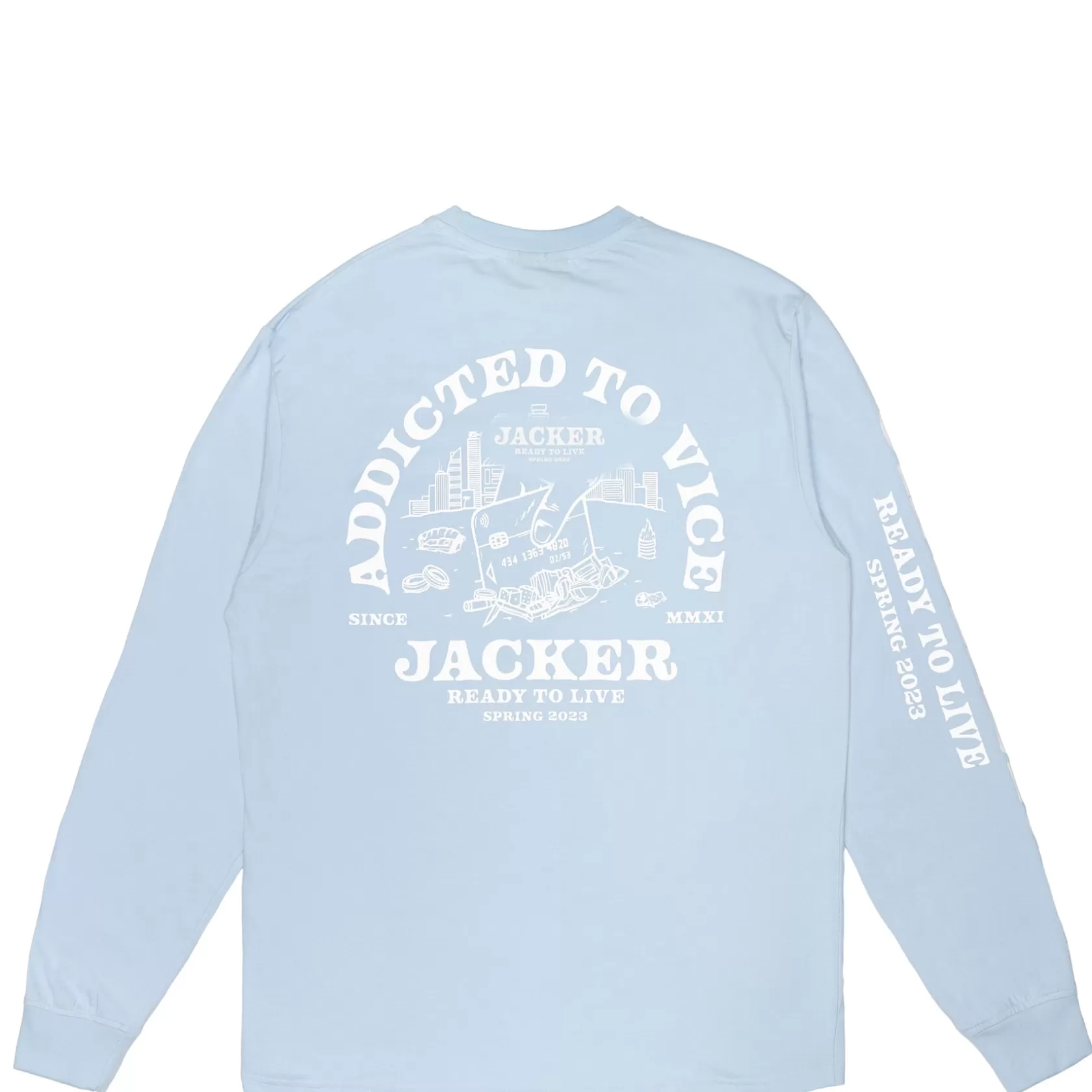 Hot Jacker Addicted-Long Sleeves-Blue