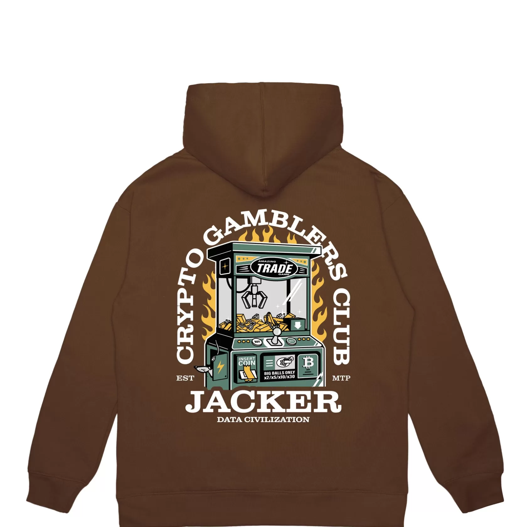 Discount Jacker Crypto Club-Hoodie-Brown