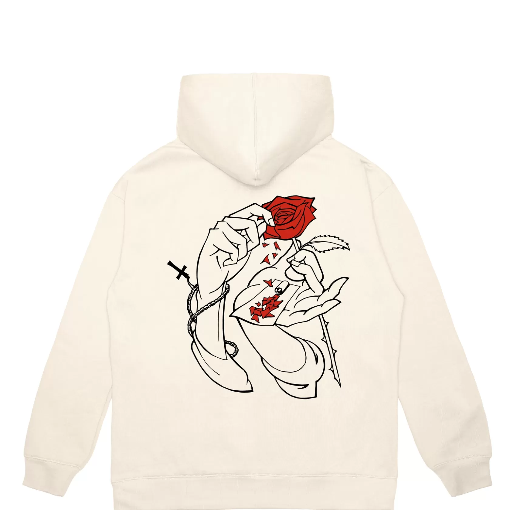 Online Jacker Holy Roses-Hoodie-Beige