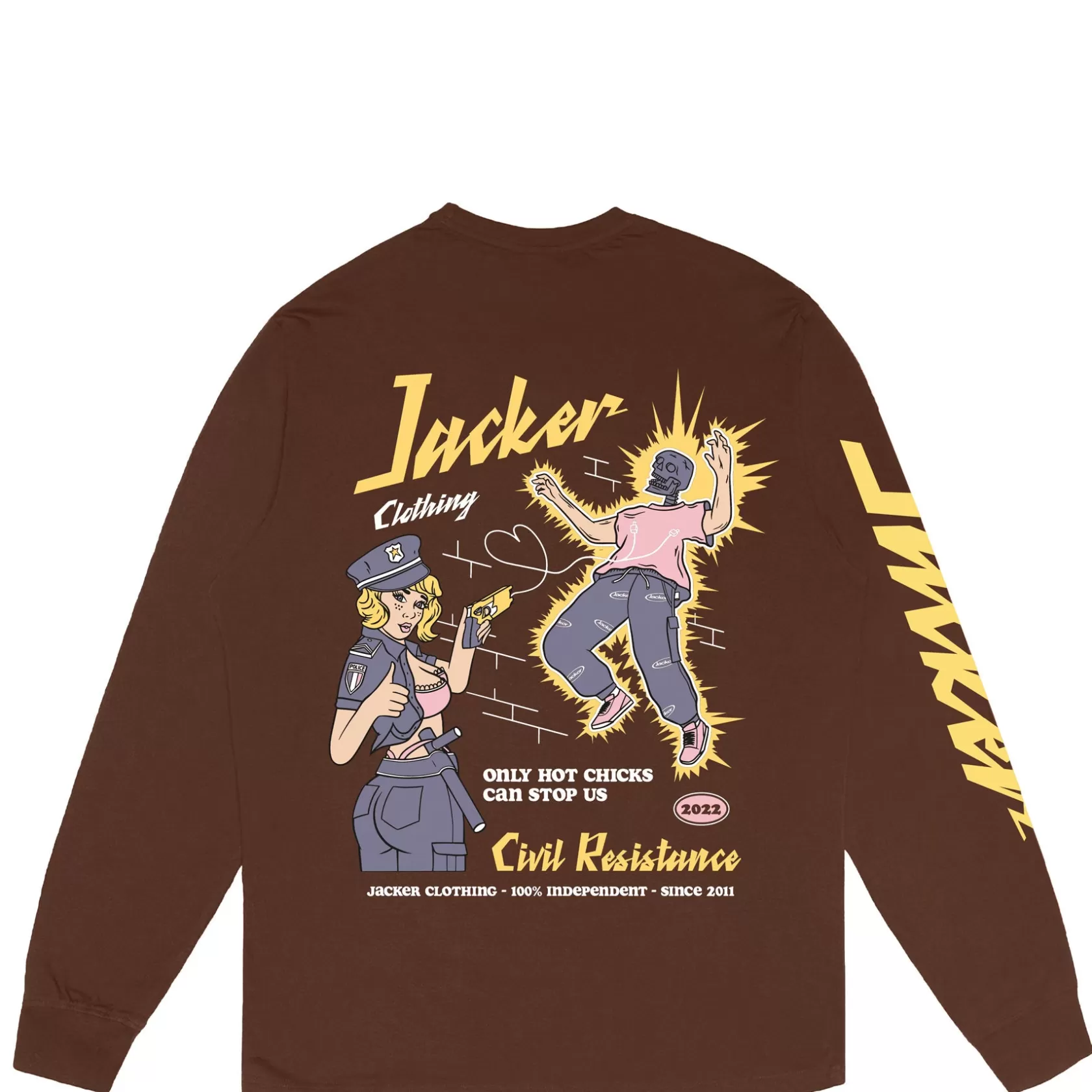 New Jacker Hot Chicks-Long Sleeves-Brown