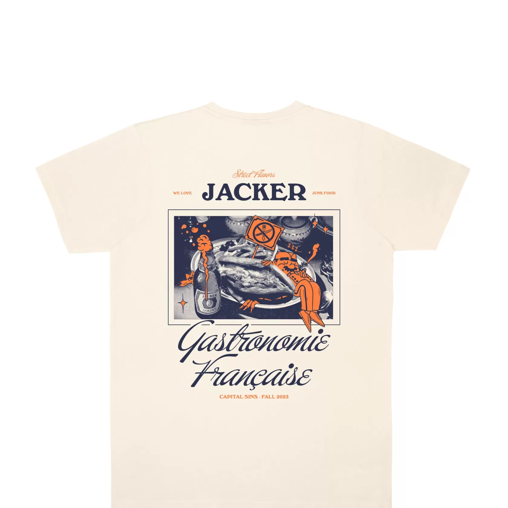 Discount Jacker Junk Food-T-Shirt-Beige