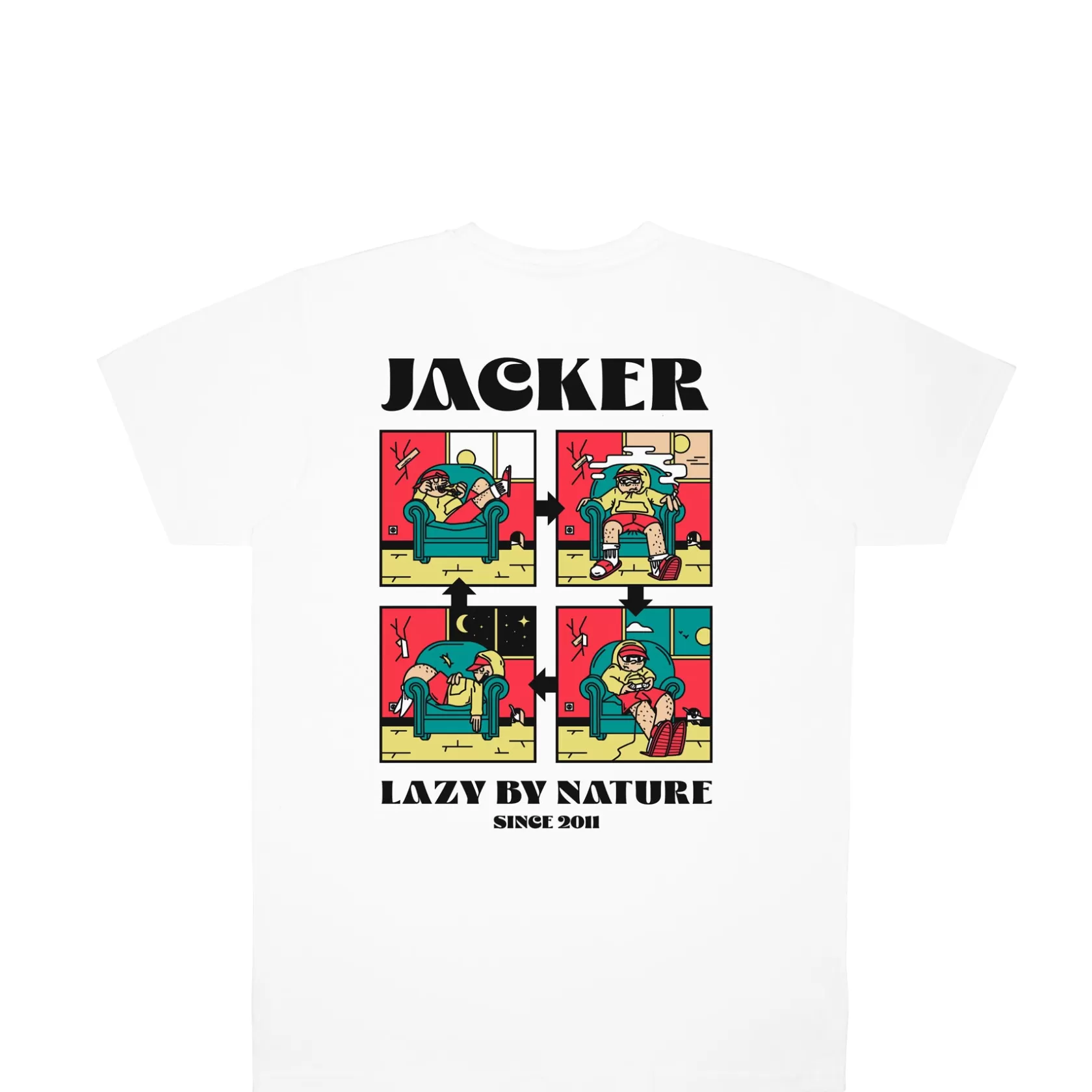 Discount Jacker Lazy-T-Shirt-White