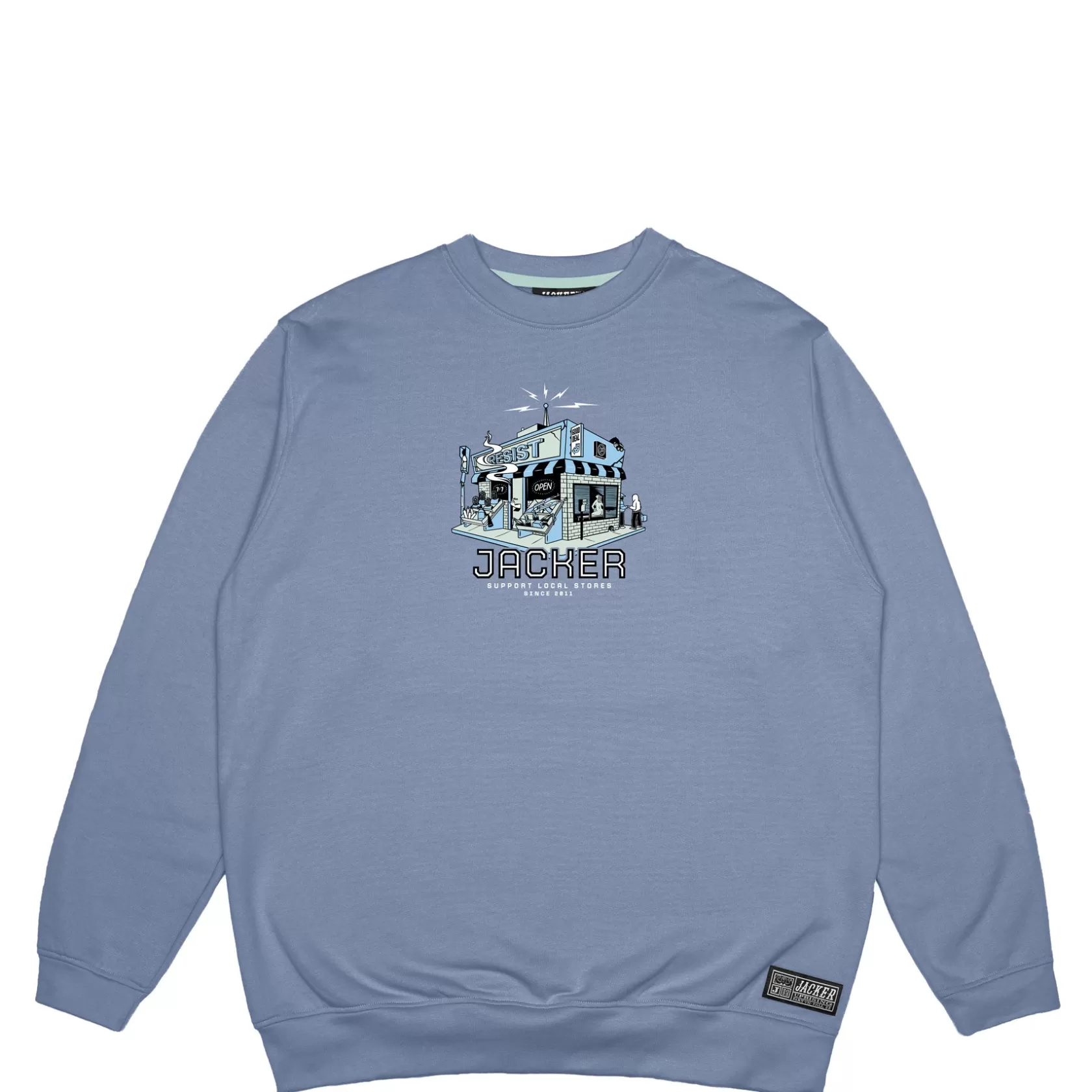 Outlet Jacker Liquor Store-Crewneck-Blue