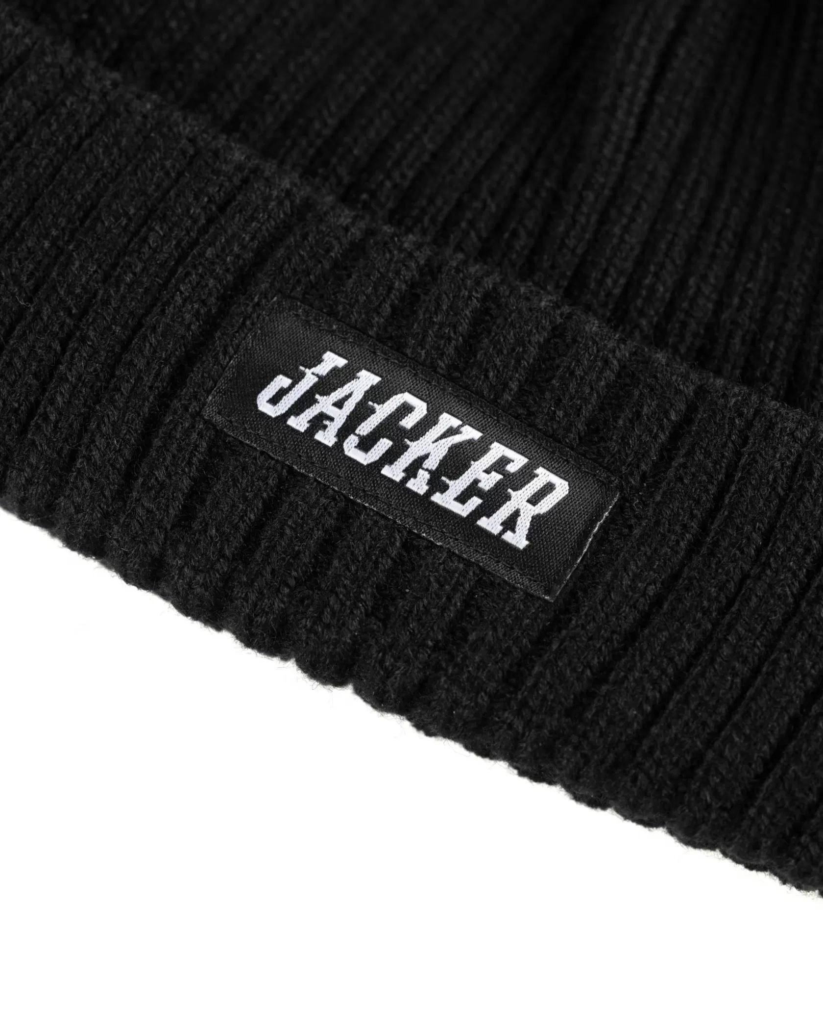 Outlet Jacker Team Logo-Short Beanie-Black