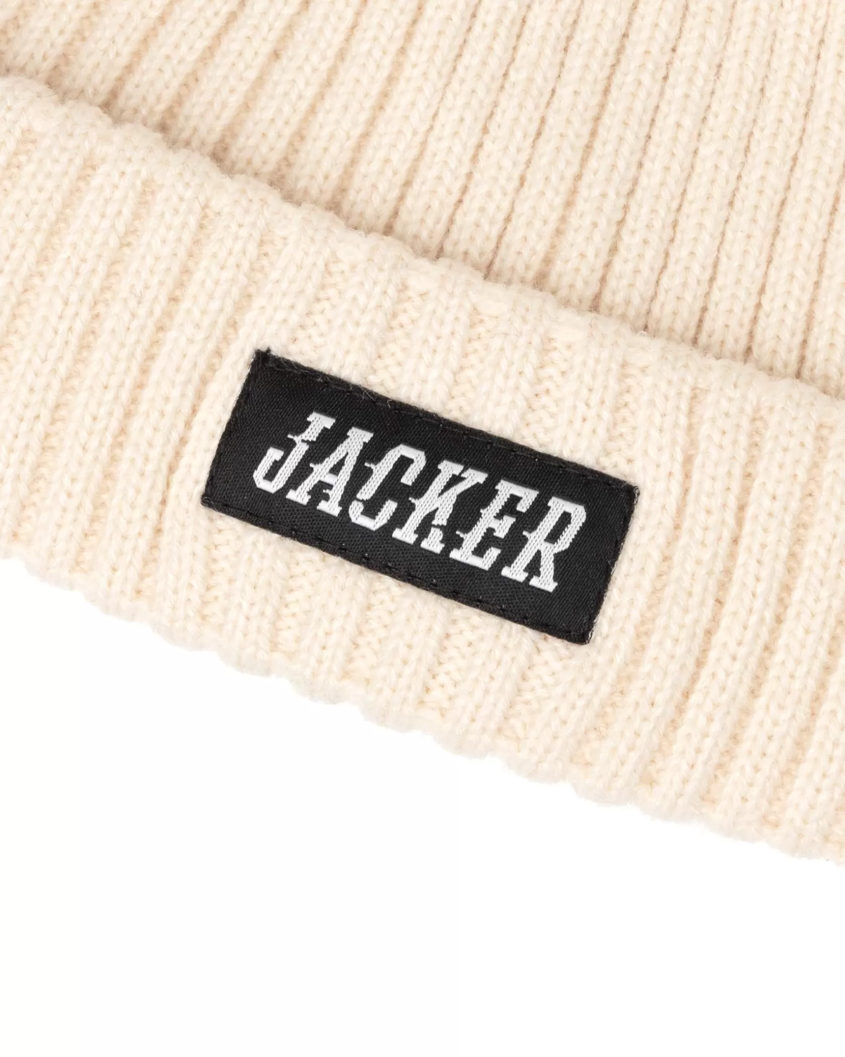 Sale Jacker Team Logo-Short Beanie-Cream