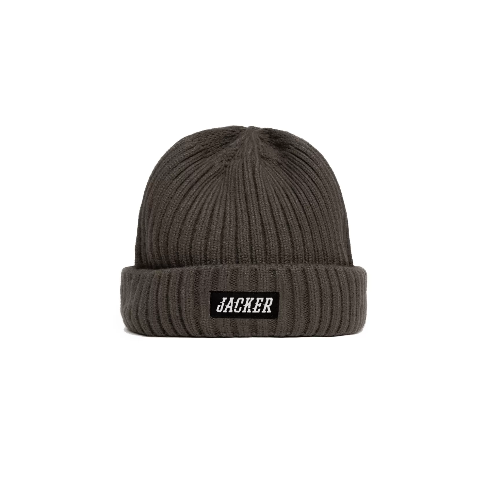 Fashion Jacker Team Logo-Short Beanie-Dark Brown