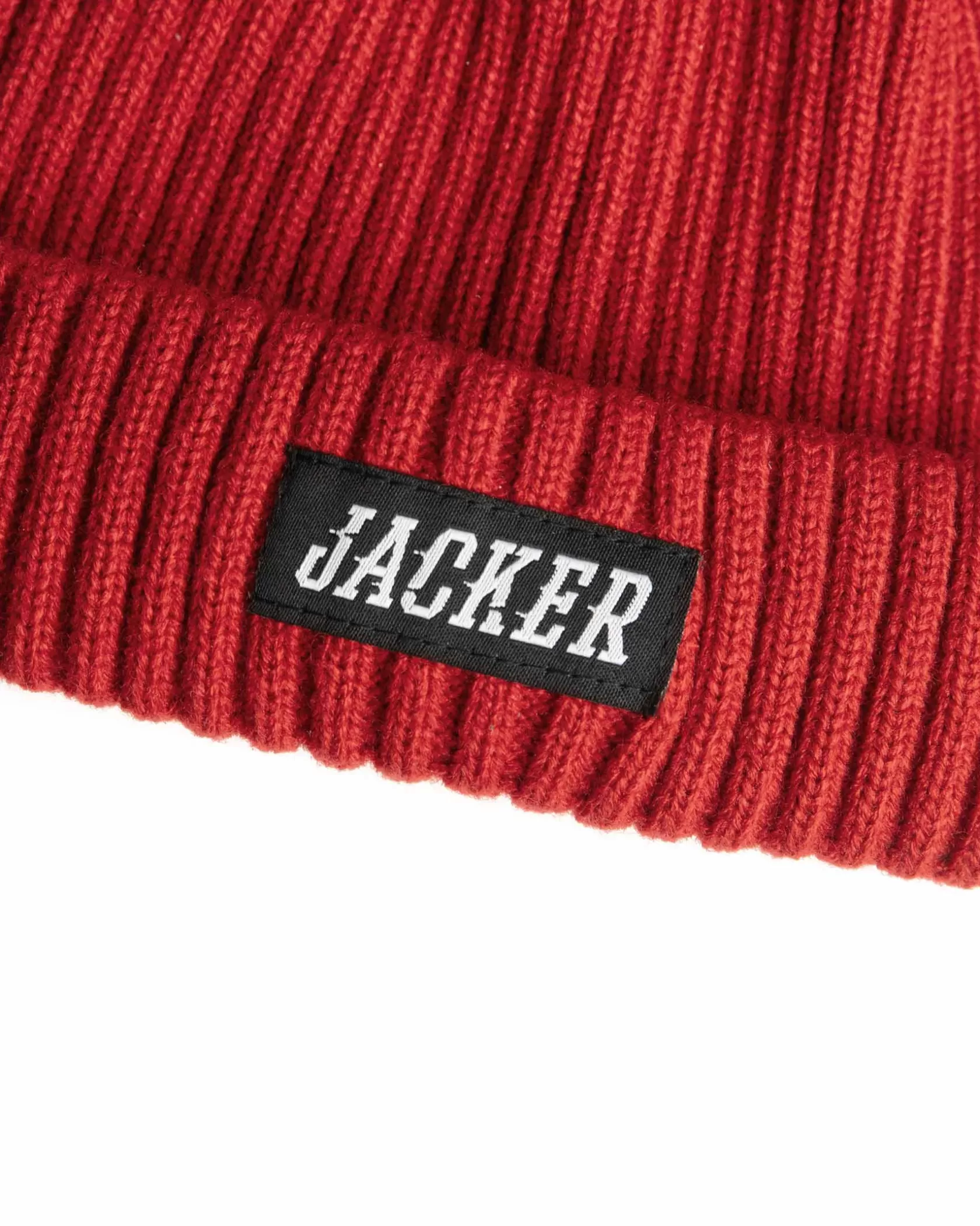 Outlet Jacker Team Logo-Short Beanie-Red